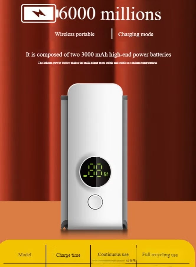 مُسخن زجاجات، عزل للزجاجات الصغيرة، شحن عبر USB، 6 مستويات قابلة للتعديل، مظهر رقمي، حقيبة عازلة مع ميزان حراري - Image 4